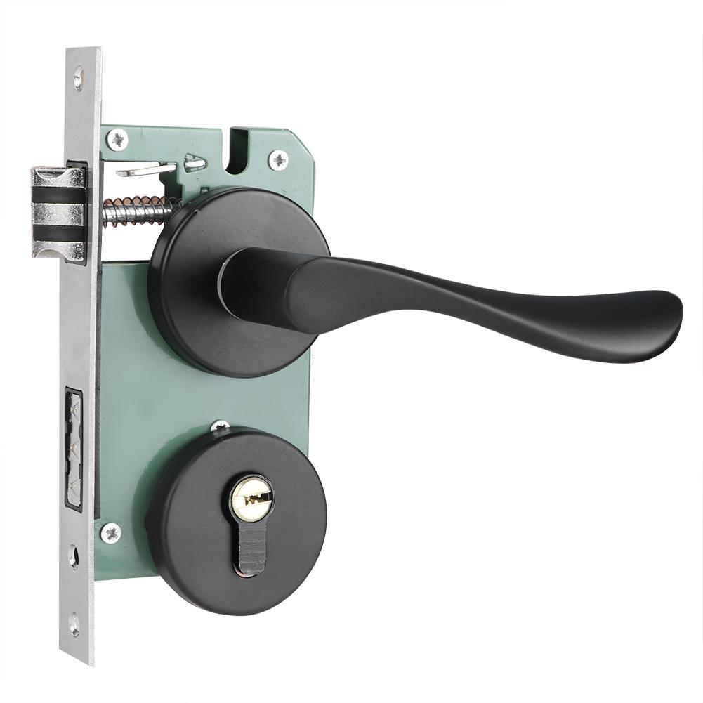 Space Aluminum Door Lock Set KeyedLocking Door Handle Lever Hardware Accessory for Indoor Door