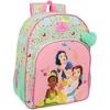 School Backpack - SAFTA - DISNEY PRINCESSES BLOOM - Adaptable To Trolley - Pink - Girl