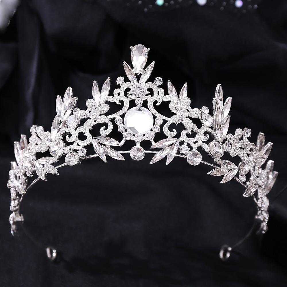 Diamond Popular Rhinestone Headband, Luxury Baroque Crystal Leaf Wedding Bridal Crown