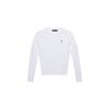 Polo SS23 Bir xil rangli logotip kashtasi bilan kabel naqshli ayollar sviteri Oq 211747397002