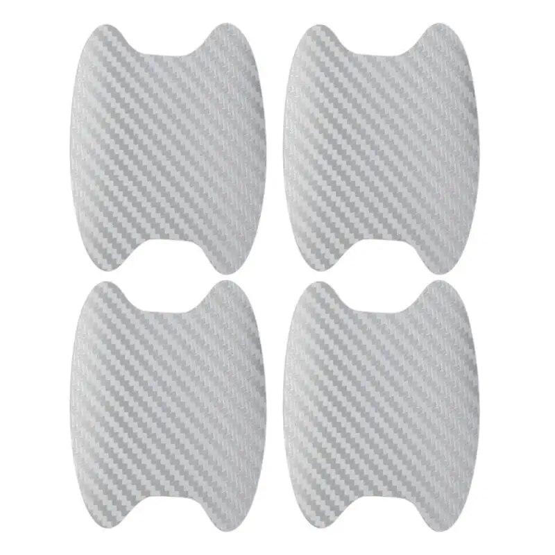 Наклейка на ручку двери автомобиля, 4 шт./компл., наклейка из углеродного волокна, устойчивая к царапинам крышка, защитная пленка для автоматической ручки, аксессуары для внешнего стайлинга