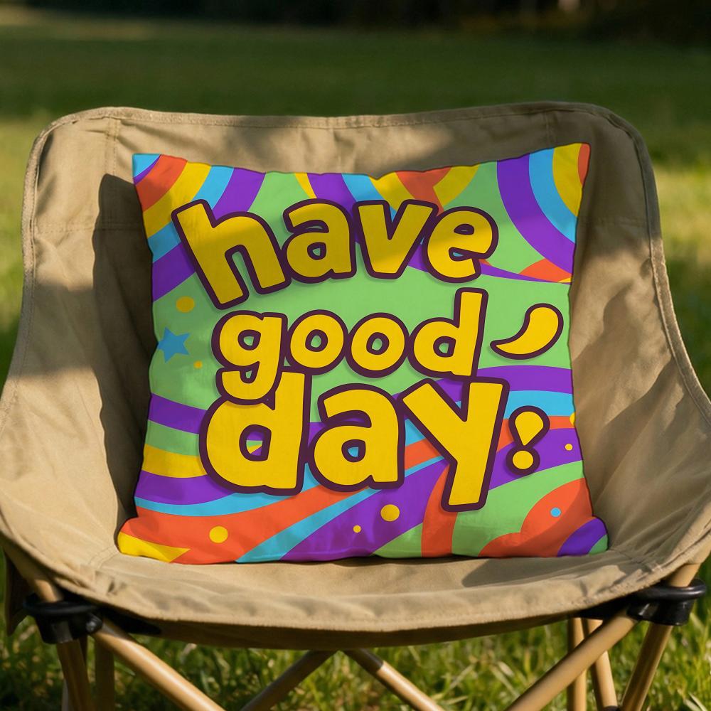 warm good day Cushion Cover Soft Reversible Durable Pillow Cover MultiScene Use for Home Car Daily Comfort