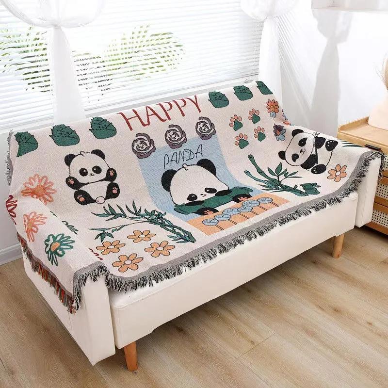 Утолщенный вязаный ковер с кисточками, многофункциональное нитяное одеяло для использования на диване, кровати и в автомобиле, 90 * 180 см современный чехол для дивана