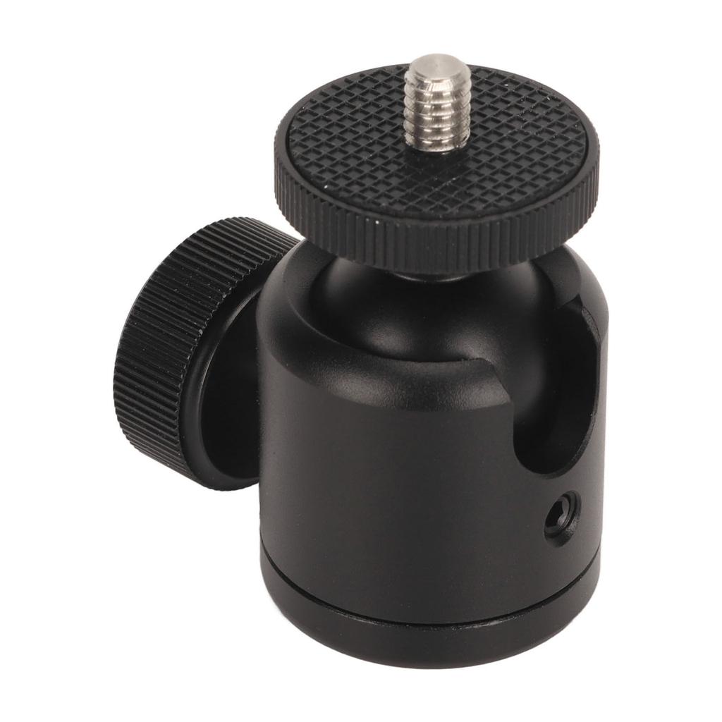 Mini Ball Head 14in Screw 38in Thread 360 Degree Rotatable Aluminum Alloy Camera Hot Shoe Mount