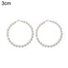 Lucky Jewelry Elegant Lady Faux Pearl Big Circle Dangle Hoop Earrings Statement Gift