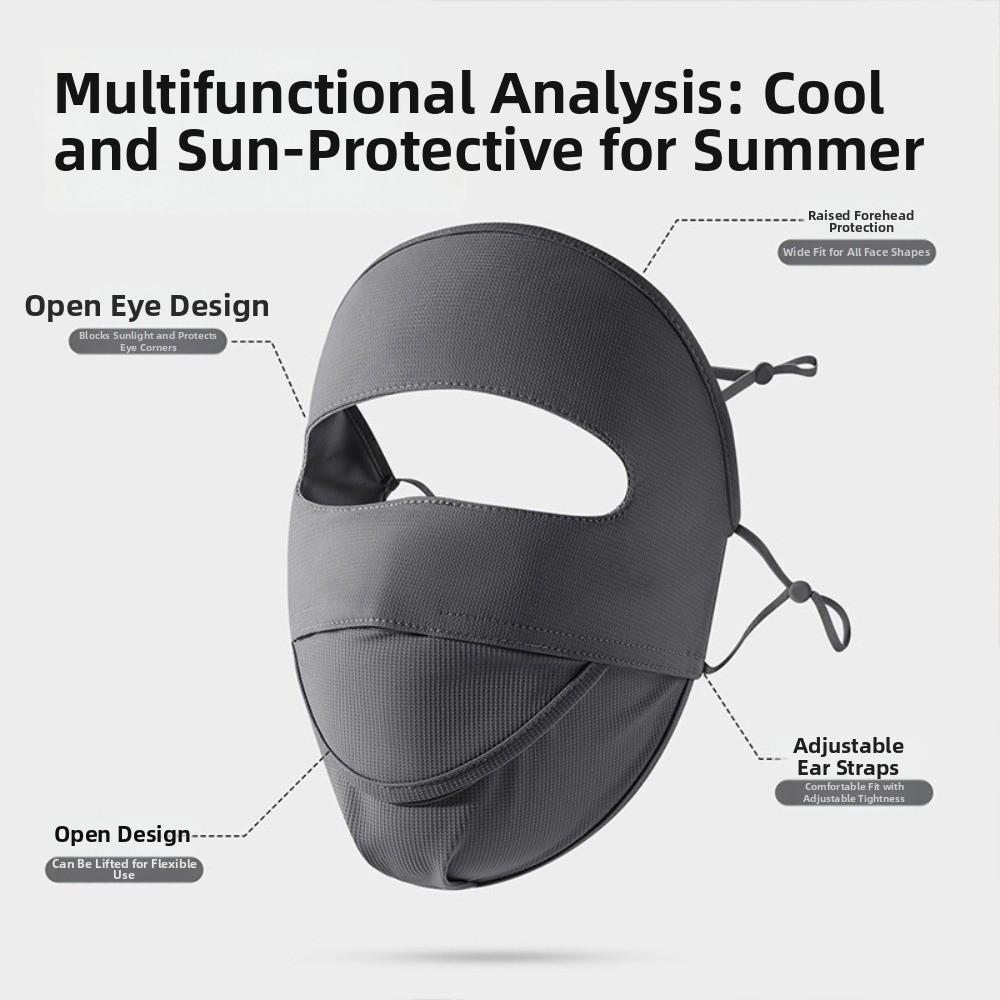 Moisture-wicking UV-resistant Face Mask Ice Silk Face Protection  Summer Season