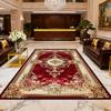 European Luxury Red Gold Easy Clean Carpet for Living Room Decoration Bedroom Bedside Fluffy Rug Large Area Non-slip Floor Mats