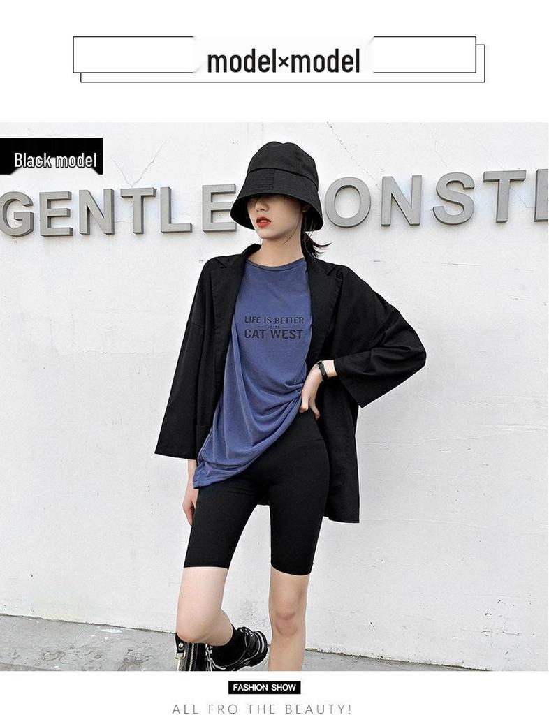 Colorful Women's Shark Print Summer Cycling Shorts