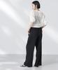 Nano Universe Tuck Easy Center Press Straight F Women's Pants, 010, Black, 673-5227300