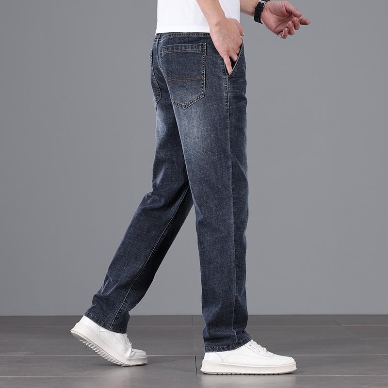 Мужские прямые хлопковые джинсы с высокой талией — дышащие и универсальные, идеально подходят для весны/лета