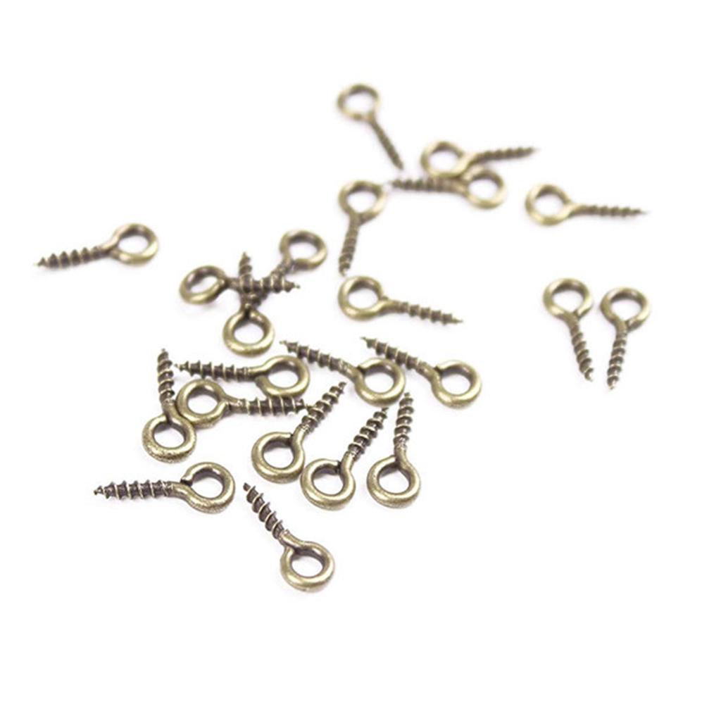 800 Pieces Small Screw Eye Pins Hooks Eyelets Pegs Jewelry Findings 4x8mm
