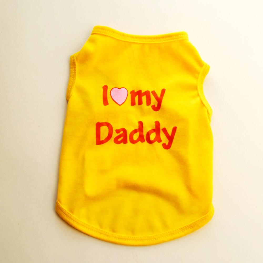 Pet Puppy Clothes, Vest, Classic Style Love Dad Love Mom, A Variety of Colors Trendy