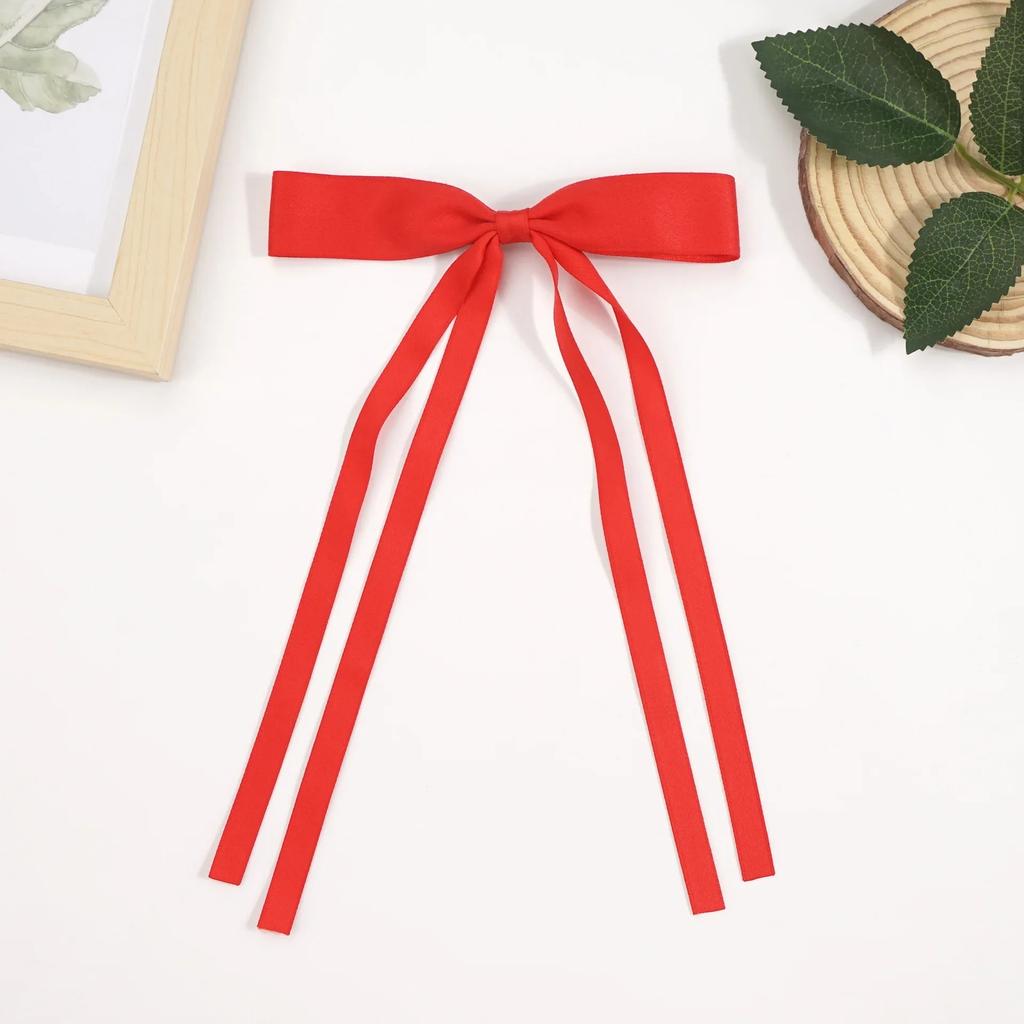 Sweet Bow Ribbon Hair Clips Elegant Women Girls Long Ribbon Hairpin Daily Party Gifts Wedding Jewelry Fashion Style Accessories