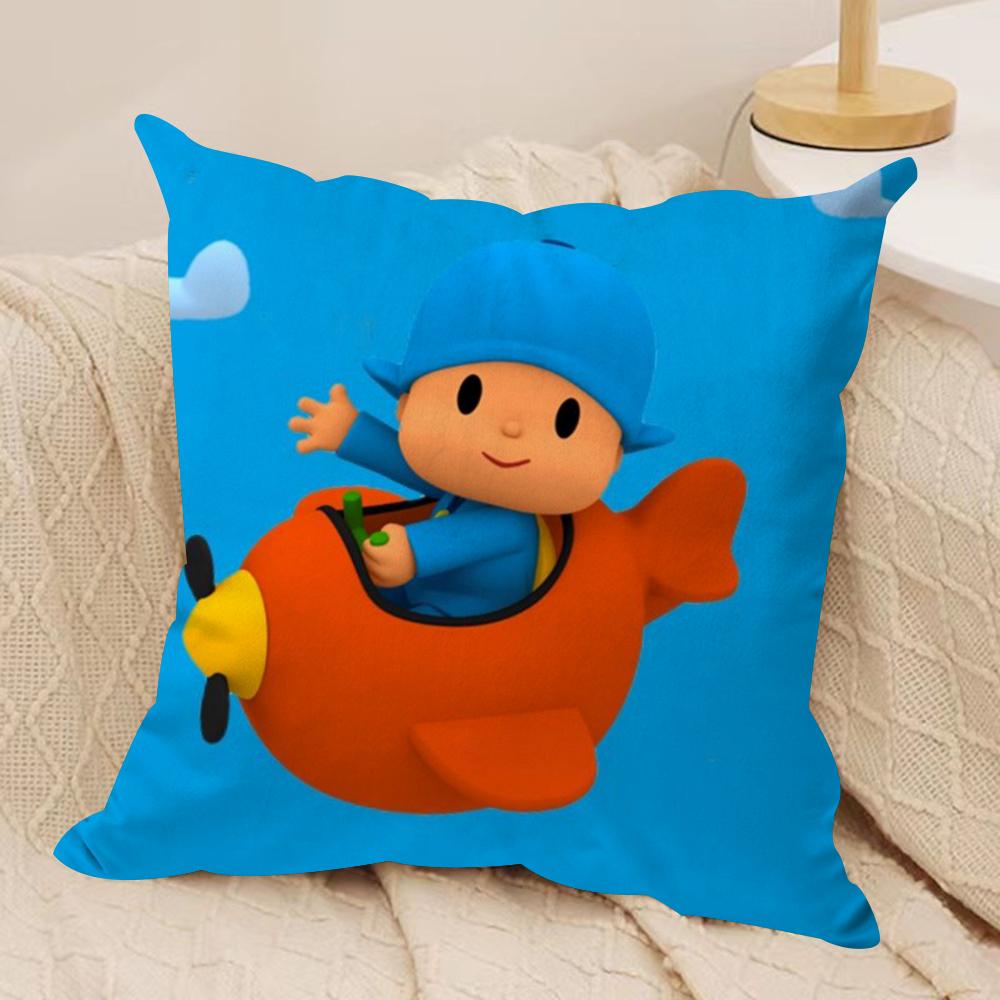 Мультяшная Милая Наволочка P-Pocoyo Шелковистый Короткий Плюш Двусторонняя Печатная Наволочка для Дивана Все Сезоны Домашний Декор Подарок