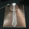 Exaggerated Tie Shape Necklace Charm Crystal Chain Choker Rhinestone Tassel Necklace  Women