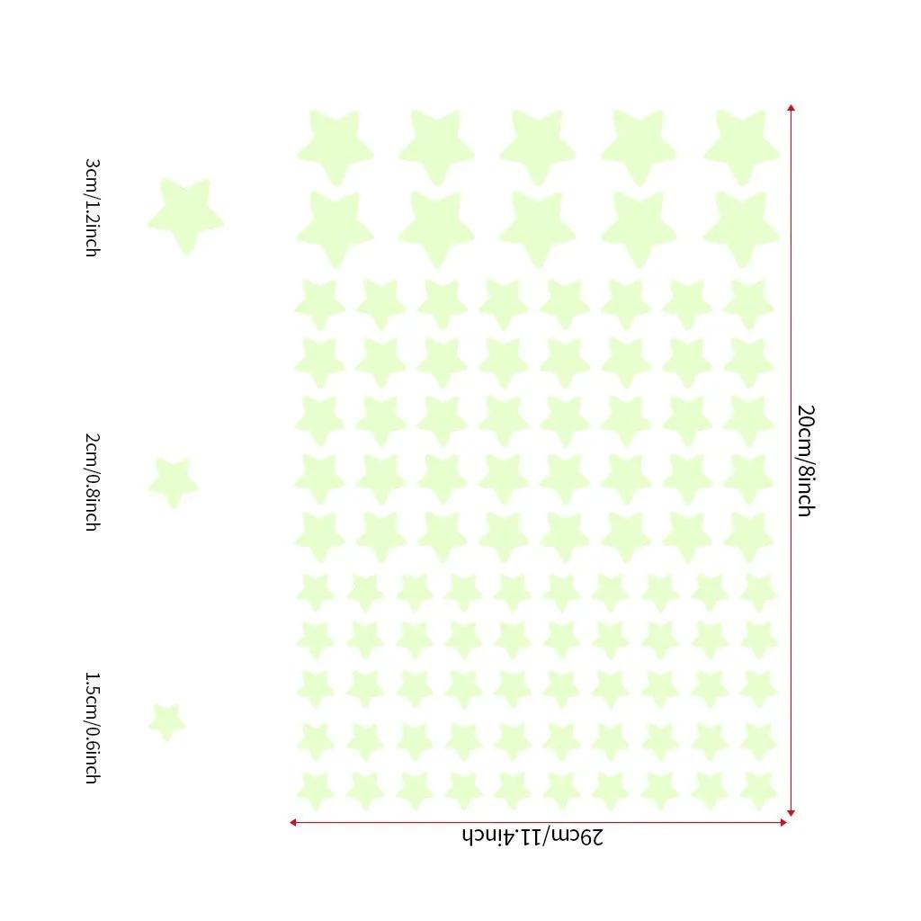 100 шт. светящиеся настенные наклейки светящиеся в темноте наклейки со звездами для детей детские комнаты красочные флуоресцентные наклейки домашний декор