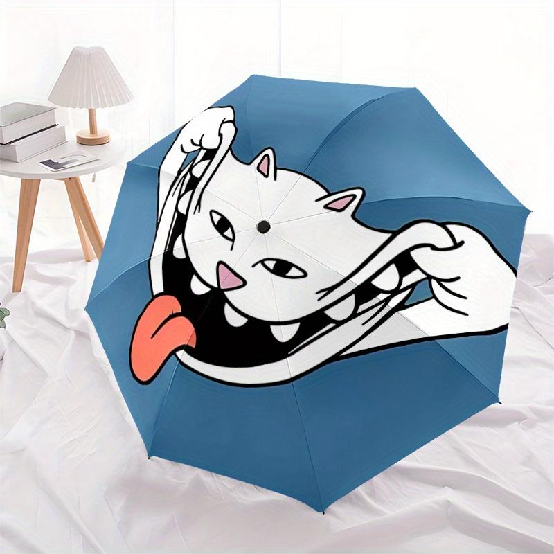 1pc Cat Face Automatic Opening/closing Umbrella with Auto Open/Close, Windproof, Foldable Sunshade yy250811160