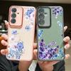 Чехол из мягкого ТПУ с цветочным узором для Samsung Galaxy S25 S24 Ultra S21 S23 S24 FE A56 A55 A54 A15 A16 A25 A35 A36 A53 5G