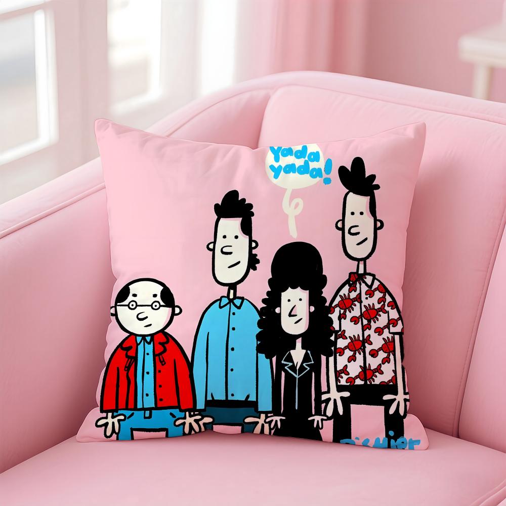 Funny Classic American TVSeries Movie SSeinfeld Cushion Cover Pillow Case Soft Skin Friendly Fabric Concealed Zipper