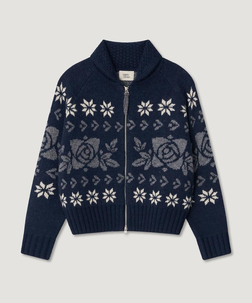 MELLY&ROSE Rose Cowitchan Zip-Up Knit Blouson (310252)_Navy