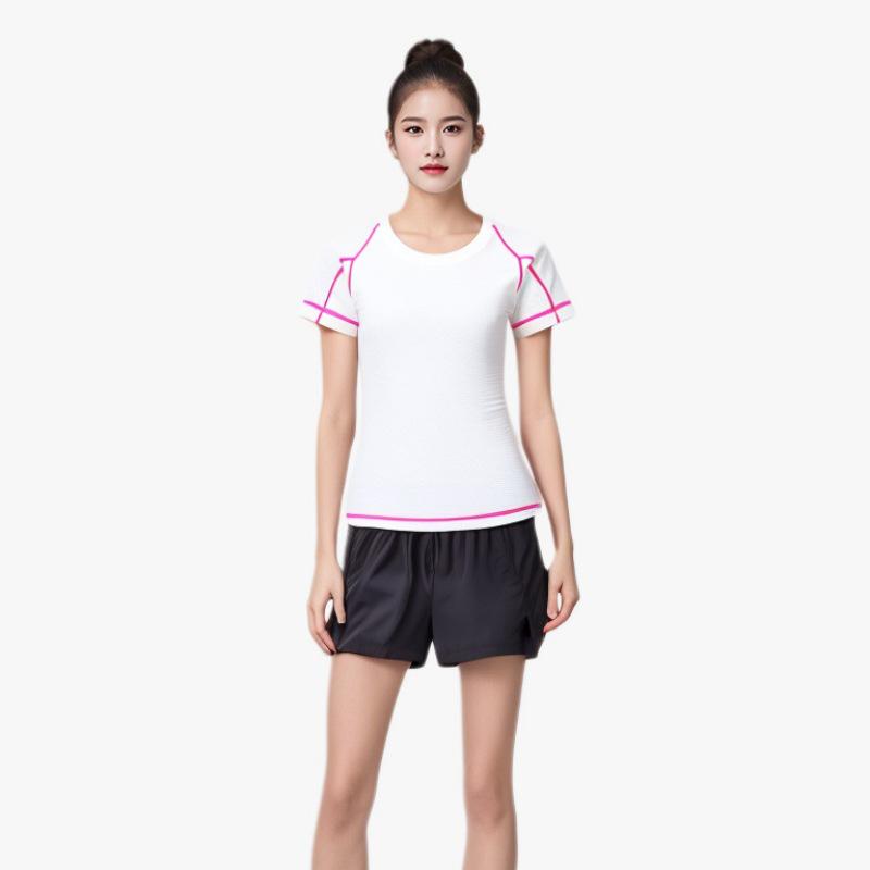Women's Ice Silk Quick-Dry Summer T-Shirt - Moisture-Wicking, Round Neck, Short Sleeve - Ideal for Running or Fitness