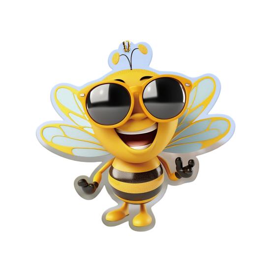 Acrylic Bee Hanging Decoration Single Side Printed Little Bee Ornament Car Rearview Mirror Keychain Pendant Home Decoration Birthday Gift