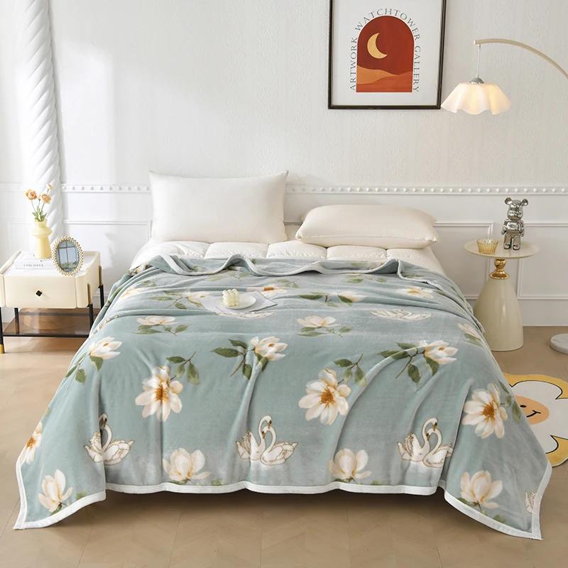 Белое цветочное одеяло, роскошное теплое, пушистое, мягкое, уютное фланелевое одеяло для дома, дивана, кресла, декоративное одеяло для спальни, кровати