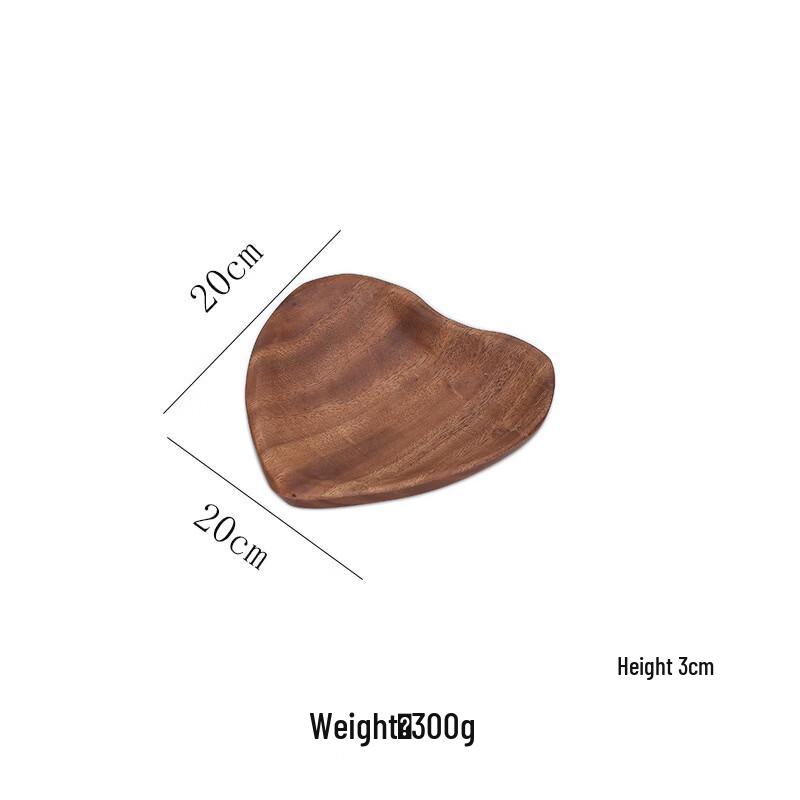 Walnut Wood Heart-shaped Snack Plate
