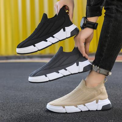 Мужская обувь Slip-on, весенние новые дышащие носки с высокой эластичностью, плетеные носки Mouth Fly, повседневная модная спортивная обувь для мужчин