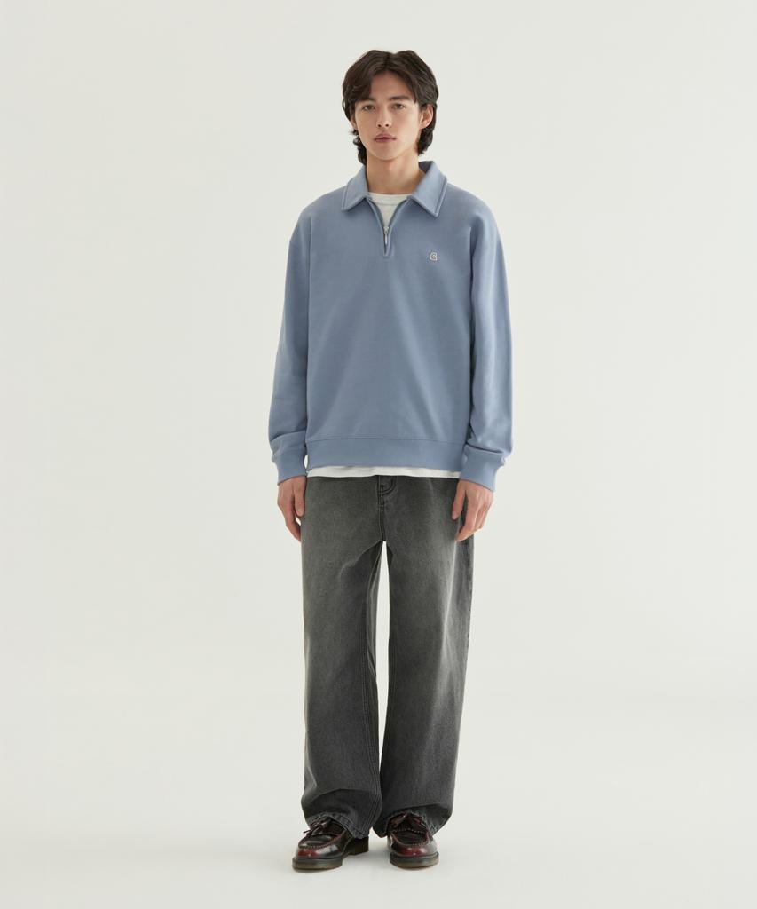 COVERNAT Ring Thread Wide Denim Pants Blue Green