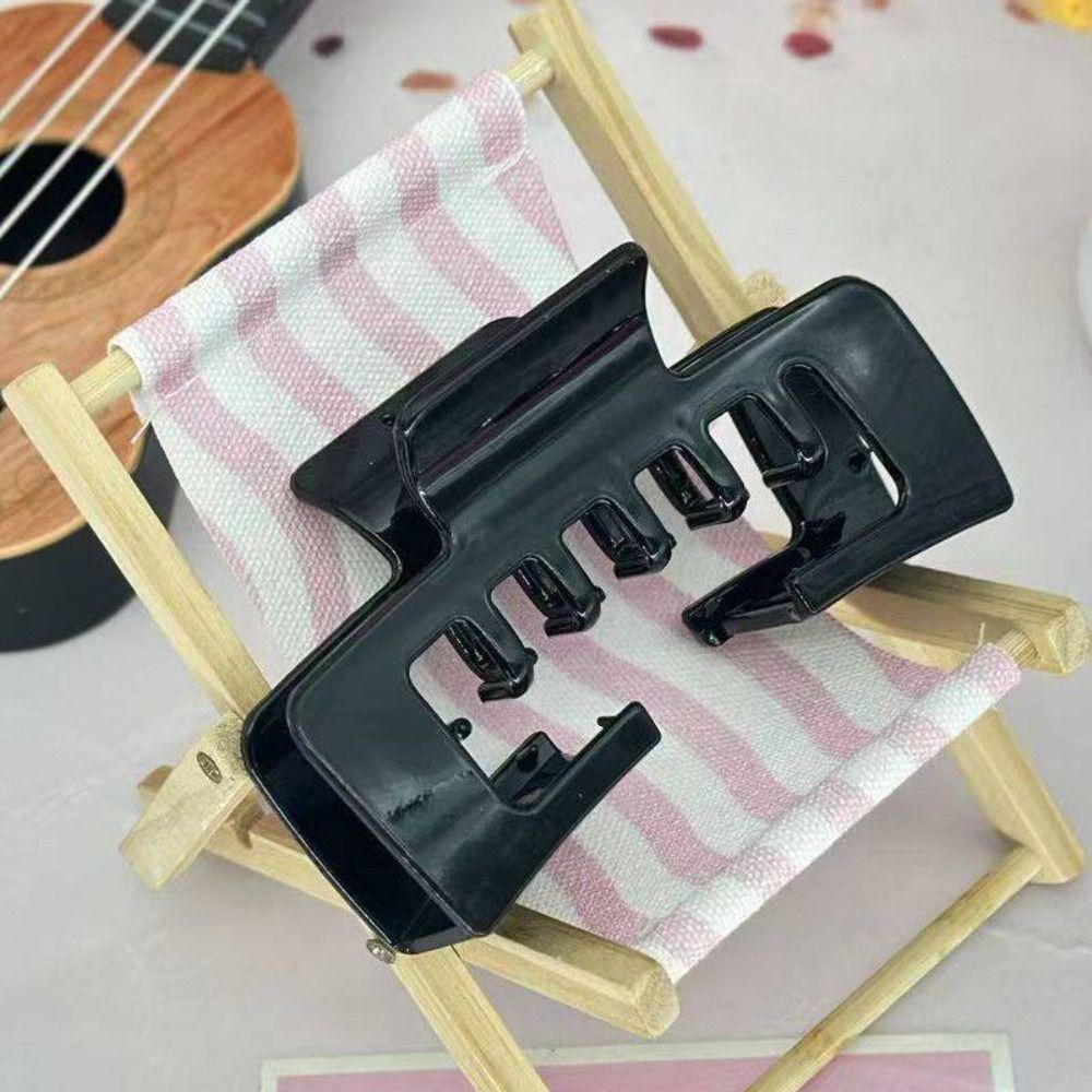Non-Slip Hat-Friendly Hair Claw Hairpin Large Size Shark Clip Fashion Square Hair Clip Female