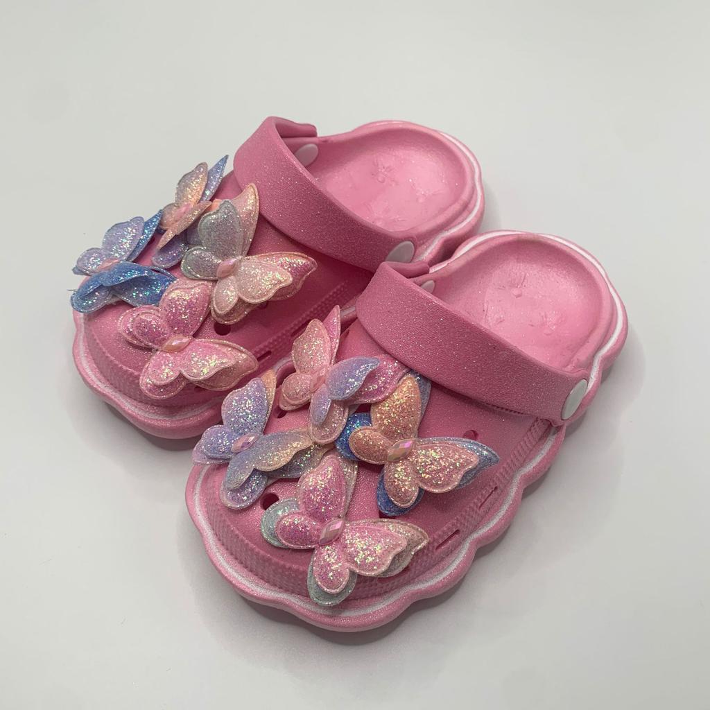 Children's Hole Shoes Outer Wear Summer New Indoor Cartoon Butterfly Girls Boys Baby Bag Head Cool Slippers