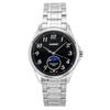Standard Analog Moon Phase Stainless Steel Black Dial Quartz MTP-M110D-1AV Men's Watch