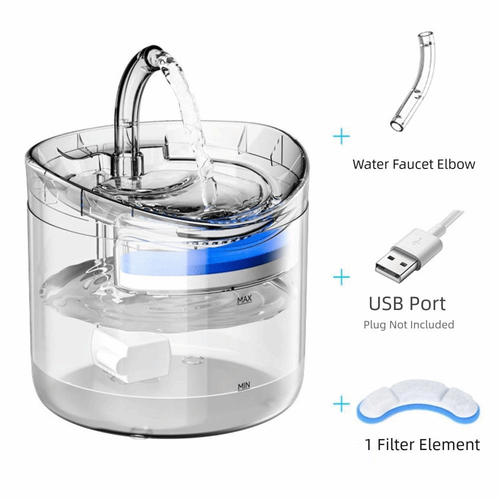 Большая емкость 1,8 л, фонтанчик для воды для кошек, питание от USB, прозрачная поилка для питомцев, съемная, с циркуляцией и фильтрацией, дозатор воды