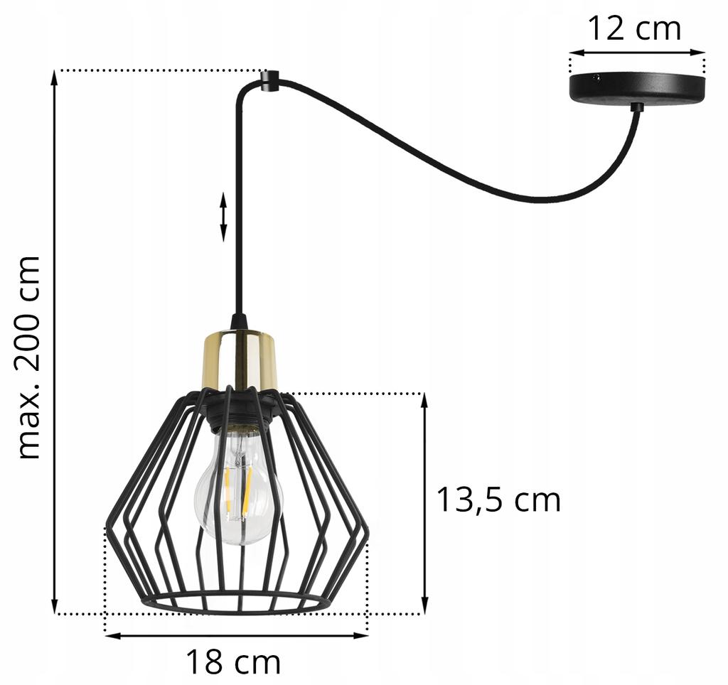 Hanging Lamp, Ceiling Chandelier, Wire Shade, Led