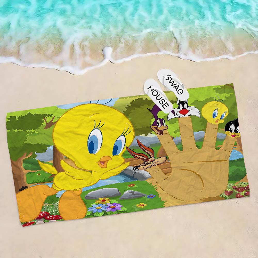 Cartoon Cute Bird Beach Towel Colorful Bath Towels for Girl Microfiber Quick Dry Sand Free Beach Yoga Spa Gym Pool