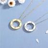 Trendy Minimalist Six-Diamond Titanium Steel Women's Round Cake Necklace - Fade-Resistant Spring/Summer Couple's Accessory