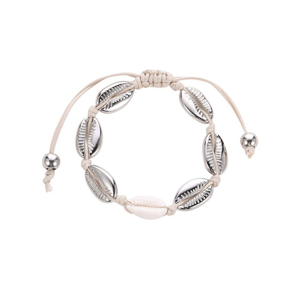 SUMENG New Bohemian Gold Color Cowrie Shell Bracelets for Women Delicate Rope Chain Beads Charm Beach Jewelry Accessories Gifts