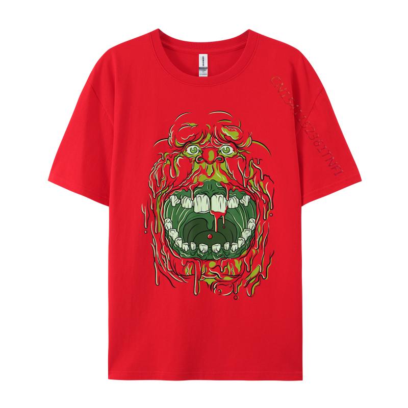 Слимер Лицо Хэллоуин Костюм Повседневные Футболки Оптом Camisa Досуг Хлопок Студент Роскошные Дизайнерские Футболки