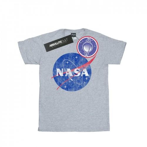 NASA Girls Classic Insignia Logo Distressed Cotton T-Shirt