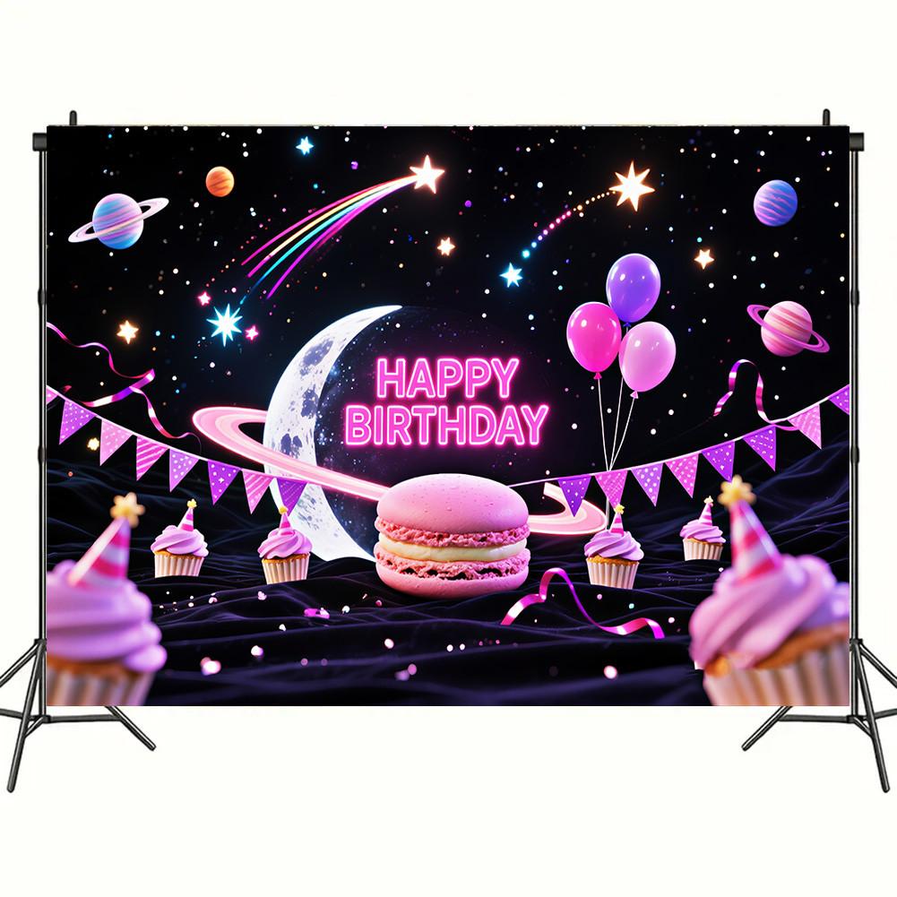 Красочный гобелен 'С Днем Рождения' Шары Радуга Дети Девочка Украшение на День Рождения Баннер Детская Вечеринка Фон для Фото Реквизит