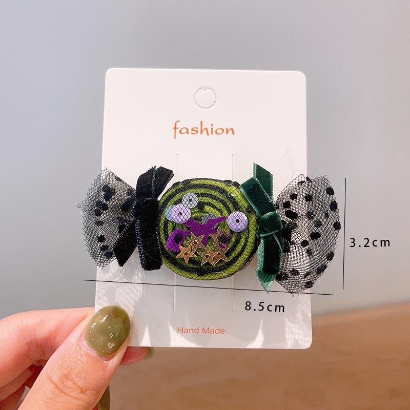 Хэллоуин Детские аксессуары для волос, Тыква Привидение, Забавные заколки для волос ручной работы, Черный бант с летучей мышью, Заколки для волос для вечеринки для девочек