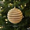 Ribbed Wave Texture Xmas Bauble Powder Coated Ball Foam Ball Pendant  Holiday Party Decor