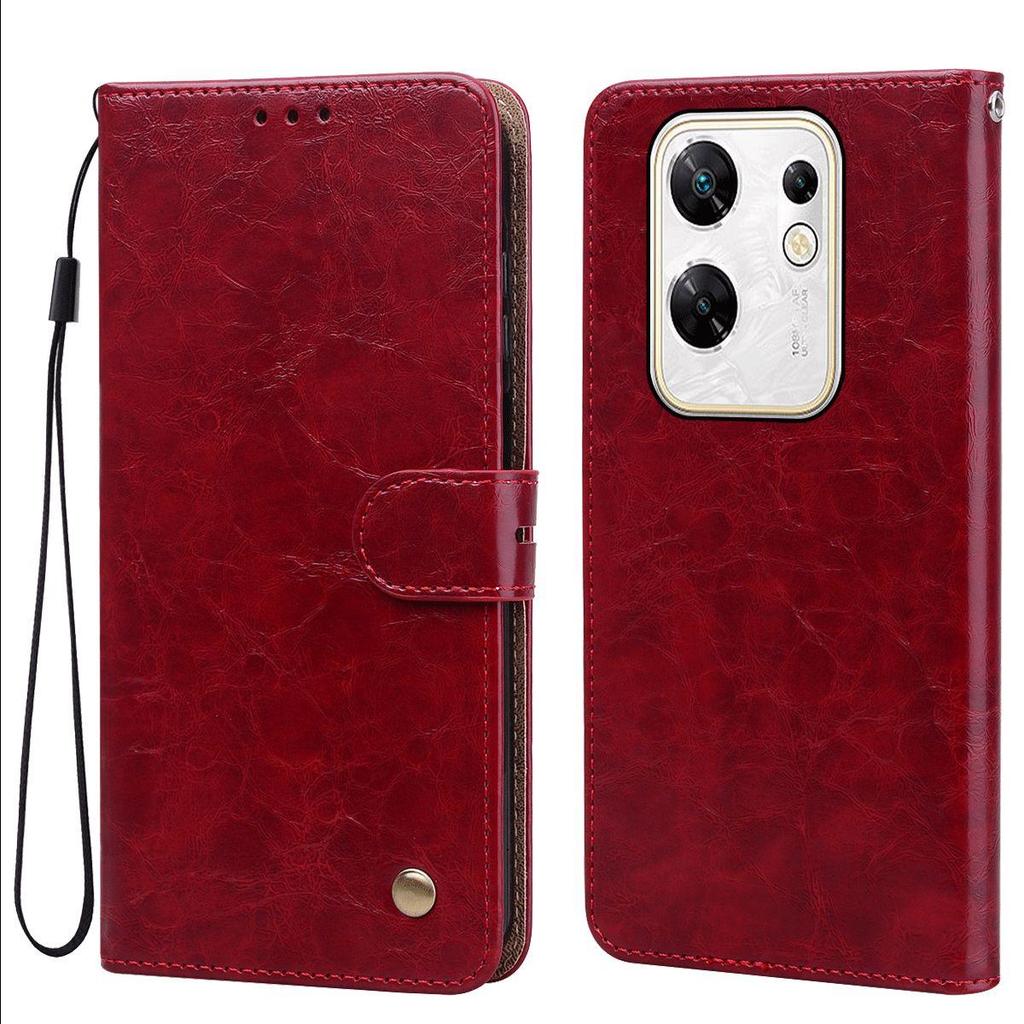 Винтажный чехол-бумажник с текстурой Crazy Horse из ПУ-кожи для infinix ZERO 30 4G, с держателем для карт, подставкой, противоударный защитный чехол