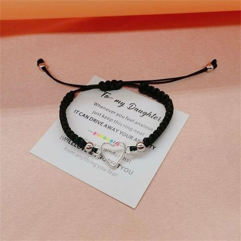 Браслет в виде сердца для влюбленных женщин и мужчин, ручная работа, регулируемая веревка, друзья, парные браслеты для отношений, ювелирный подарок