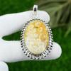 Natural Fossil Coral Gemstone Pendant 925 Sterling Silver Indian Jewelry