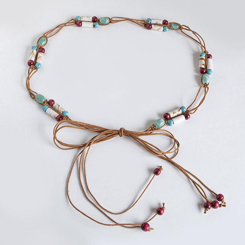 Богемный пояс Этнический стиль Декоративный пояс Повседневный стиль для отпуска Пояс-веревка на талию Женский пояс