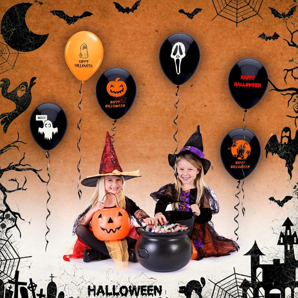Zestaw Na Halloween  Balony Baner Kurtyna  1 Kpl.