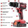 Электрические дрели POWTOOLS - 21В - 2 аккумулятора Литиевых + 24 аксессуара + Зарядное устройство