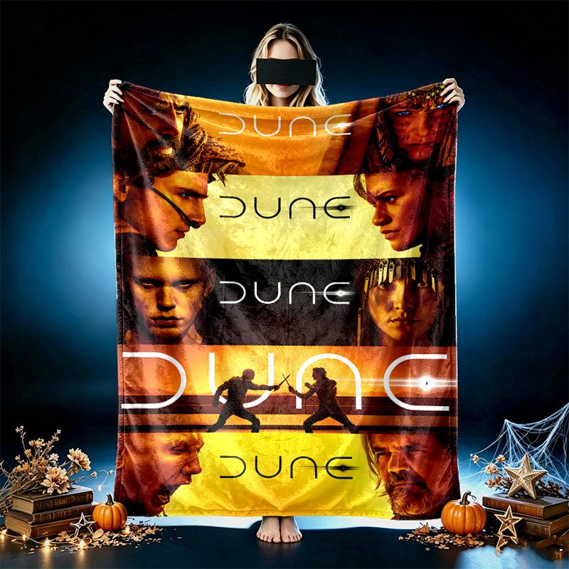 1pc Desert Sci Fi Scene Blanket, Home Printed Throw Blanket - Soft Blanket Gift for Family, Washable Sofa Bed Blanket